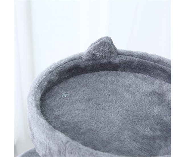 Arranhador para Gatos Aglomerado de Madeira, Pelúcia e Sisal Cinza