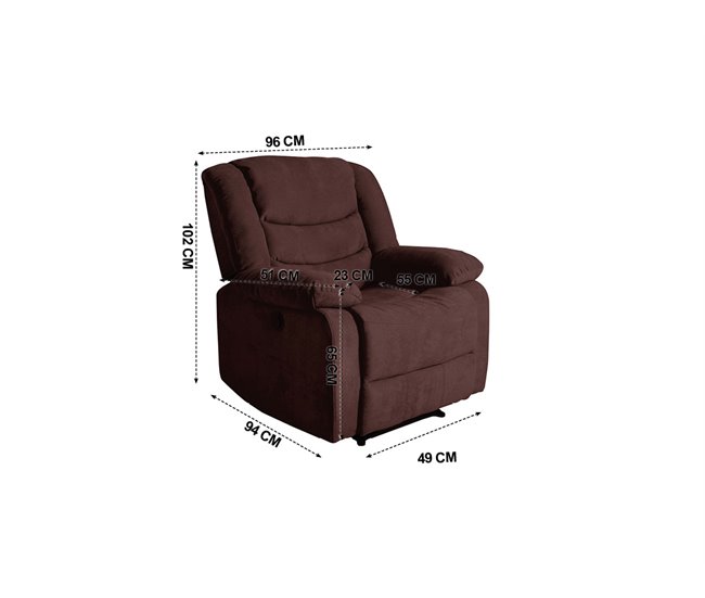 Poltrona CHEF2 relax em tecido Chocolate