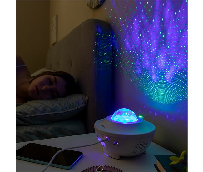 Projetor de Estrelas LED e Laser com Altifalante Branco