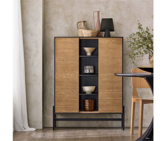 Aparador buffet para sala de estar SoBuy PT Preto