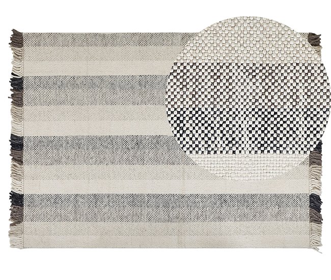 Beliani Pelos curtos EMIRLER 140x200 Branco/ Bege