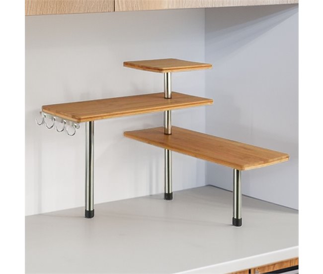 WELL HOME - Prateleira de canto para cozinha, compacta e elegante Cinza