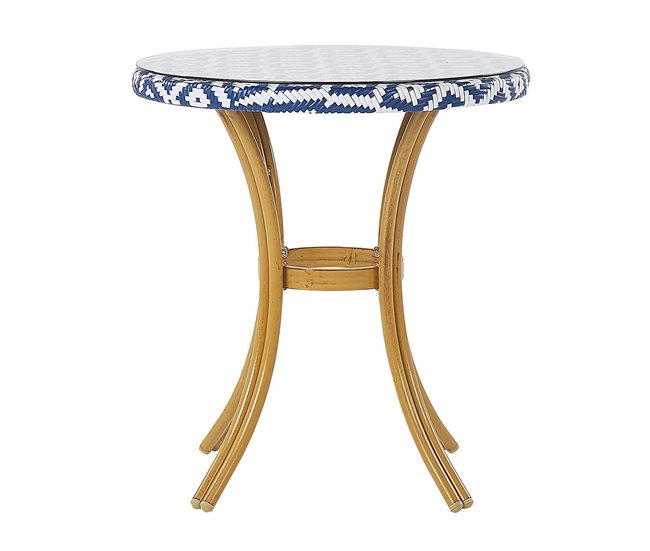 Beliani Mesa de jardim RIFREDDO 70x70 Azul Marino