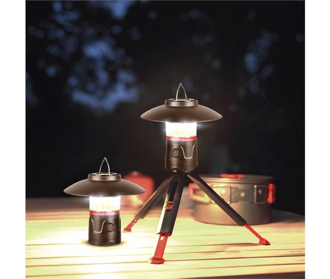 Aktive Lanterna LED 3 em 1 com tripé, USB e powerbank 220 lúmenes Preto