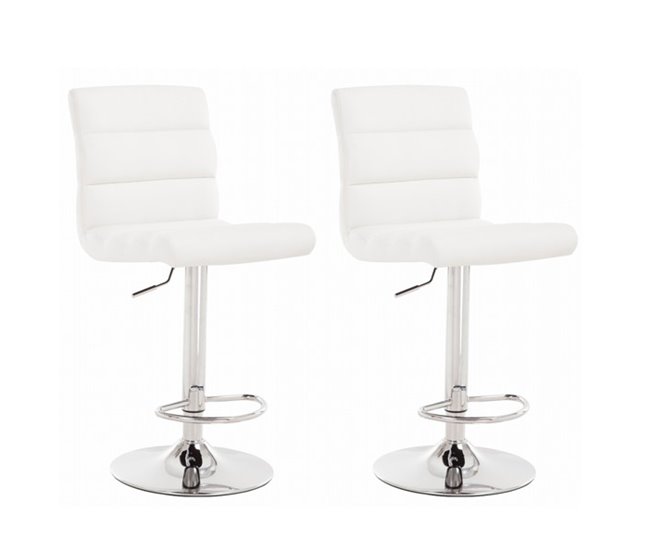 Conjunto de 2 bancos ajustáveis PALM Branco
