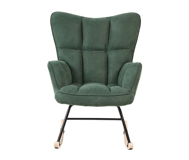 Beliani Sillón mecedora OULU Amarelo