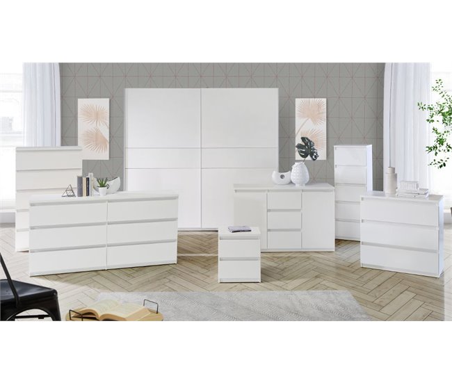 Mesa de cabeceira 2 gavetas NEVADA Branco