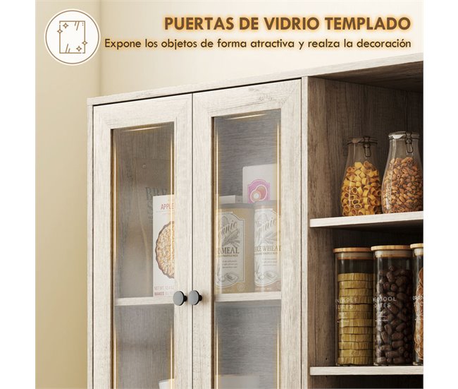 Armário de Cozinha Melamina de Madeira, MDF HOMCOM Cinza