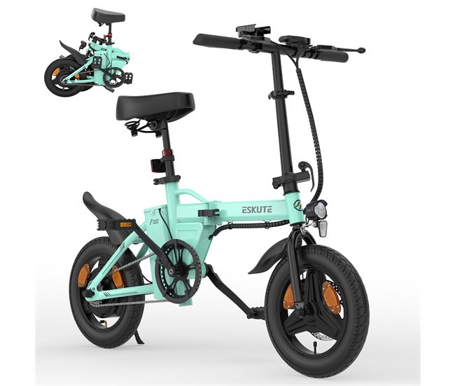 E-bike eskute f100 pneu de 14 polegadas, motor de 250 w