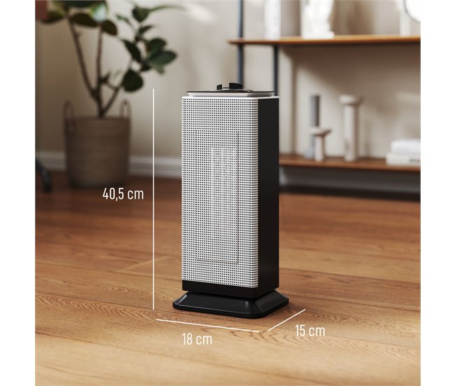 Aquecedor Elétrico ABS, PA HOMCOM Preto