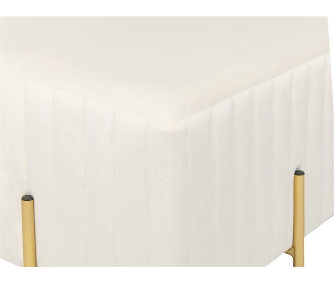 Beliani Tamborete Veludo DAYTON 93x48 Cinza Claro