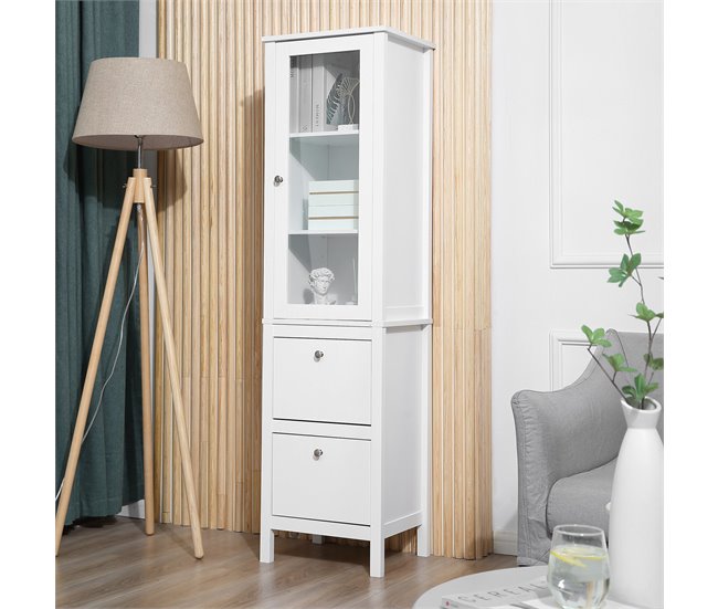 Armario Alto de banheiro MDF kleankin, casa - casa de banho Branco