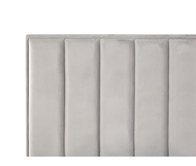 Beliani Cama con almacenaje Terciopelo SEZANNE 150x215 Azul Marino