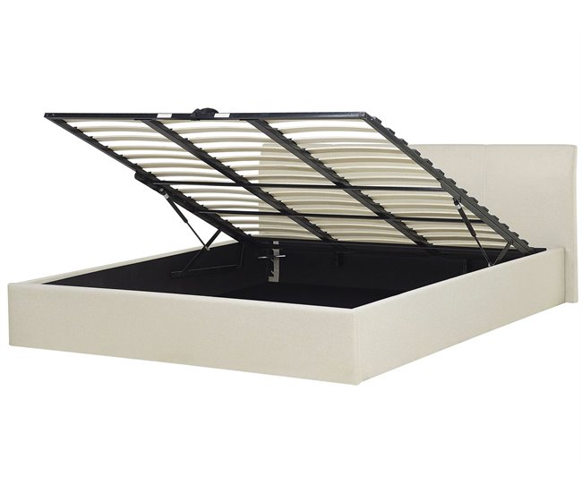 Beliani Cama com estrado Poliéster ORBEY 197x212 Bege