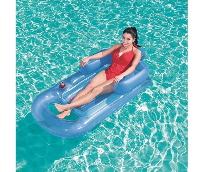 Cadeirão de piscina insuflável Azul