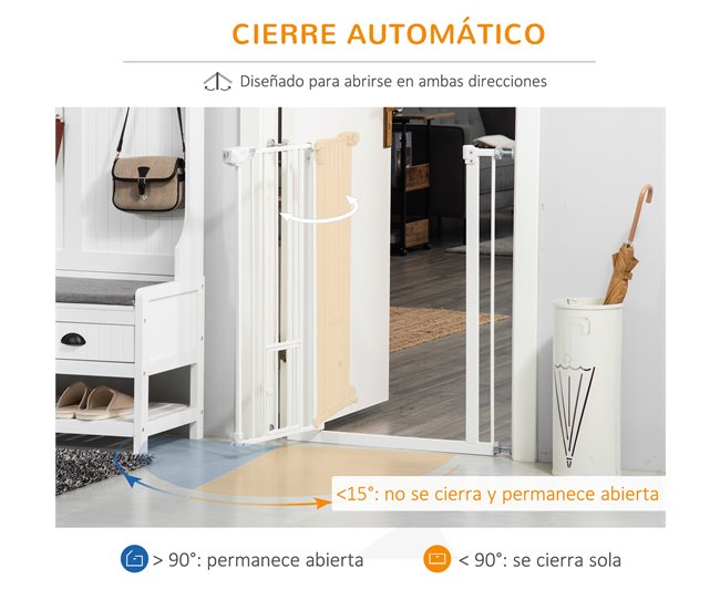 Barreira de Segurança para Cães Aço e plástico PawHut Branco