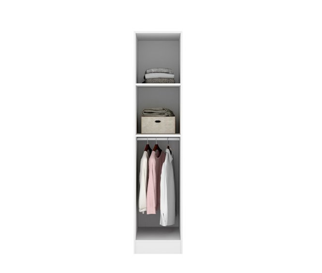 Armário multiuso com 1 porta efeito madeira 41 Branco
