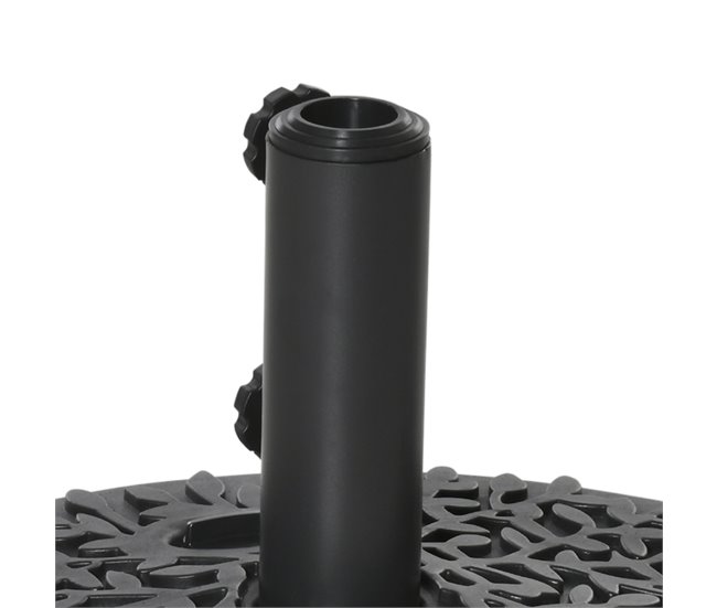 Base de Parede para Chapéu de Sol HDPE, Metal Outsunny 50x31 Preto