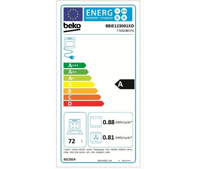 Forno elétrico BEKO BBIE123001XD multifunções 72 litros A Inoxidavel