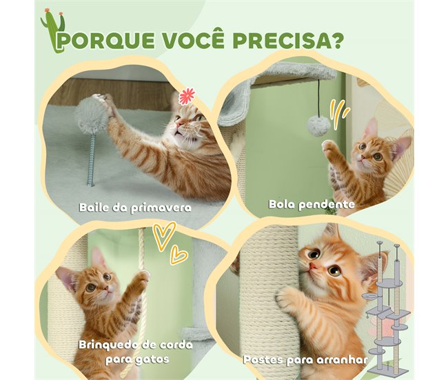 Arranhador para Gatos Aglomerado, Pelúcia e Corda de Algodão Cinza