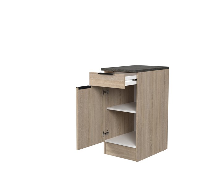 Móvel inferior FUMAY 40cm com gaveta e porta Carvalho