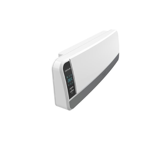 Cecotec Aquecedor cerâmico de parede com oscilação, de 2000 W com ecrã LED e comando à distância. Branco