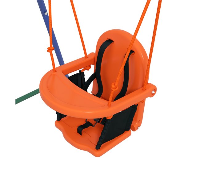 Baloiço para Crianças Metal, PE Outsunny Laranja
