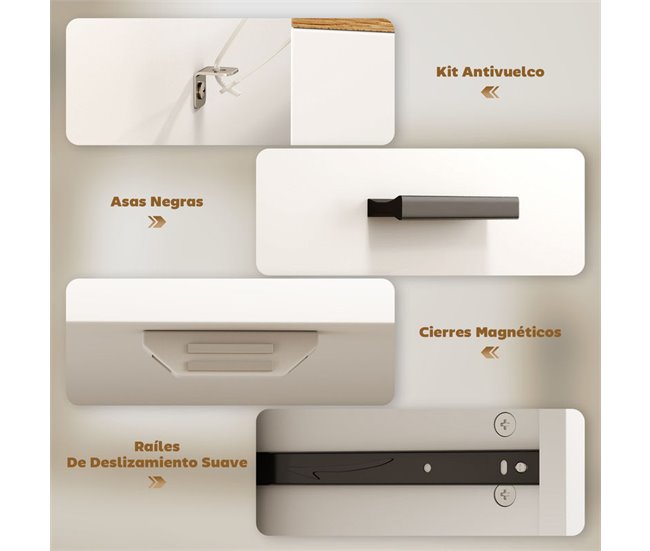 Aparador Melamina de Madeira HOMCOM Castanho