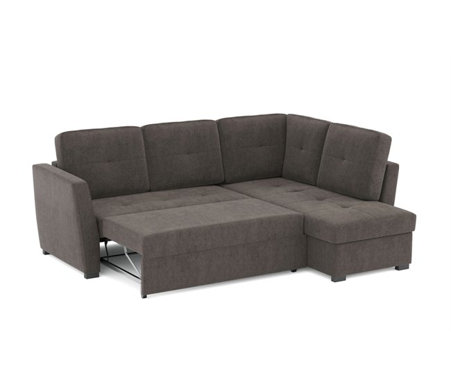 Sofá de canto com cama OSCAR II Castanho