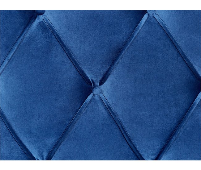 Beliani Cama com armazenamento Veludo LIEVIN 145x217 Azul Marino