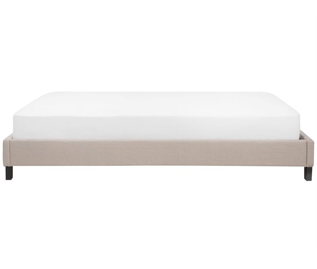Beliani Cama com estrado Poliéster ROANNE 189x211 Bege