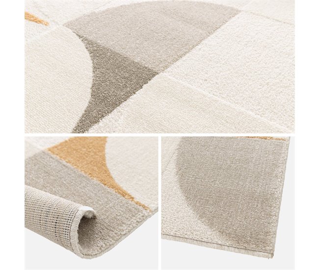 Alcatifa interior, padrão retro, felpa 230x160 Creme