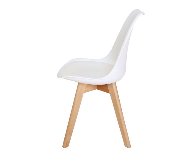 Pacote de 2 cadeiras nórdicas com pernas Branco