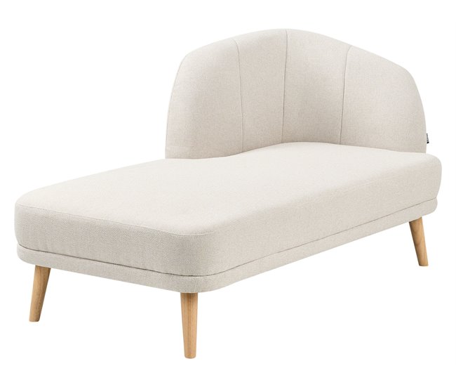 Beliani Chaise longue à direita Poliéster TANLAY Bege