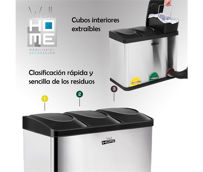 Cubo de reciclagem ecológica Cinza Claro