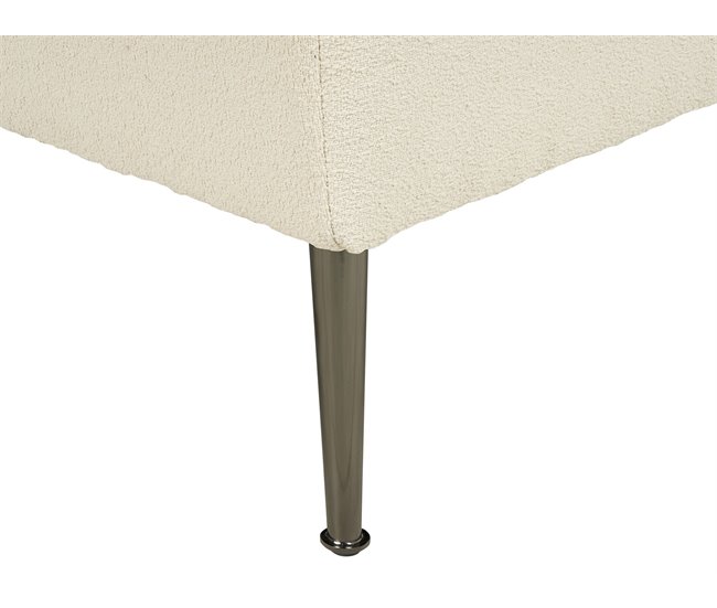 Beliani Chaise longue versão à esquerda Bouclé RIOM Branco/ Bege