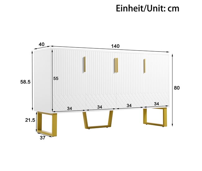 Aparador com 4 portas Branco