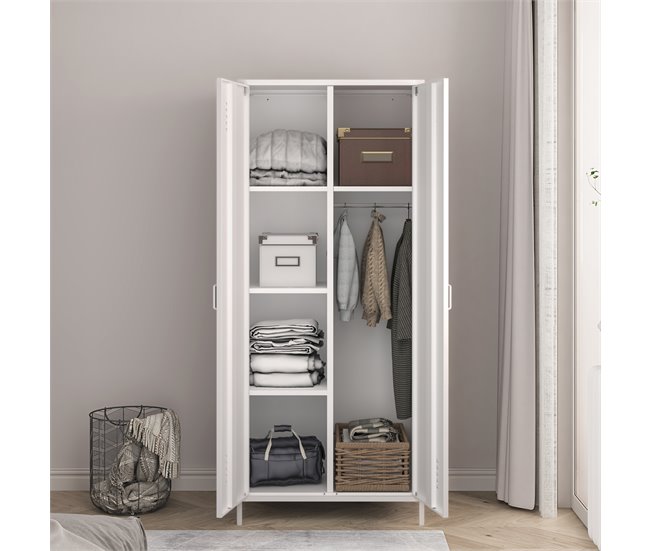 Armário de roupeiro Seinäjoki em aço 76 Branco