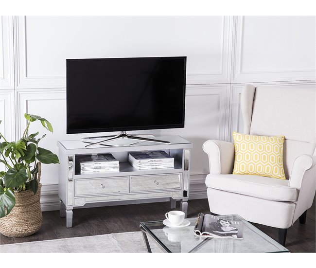Beliani Mesa de TV NICEA 100 Cinza