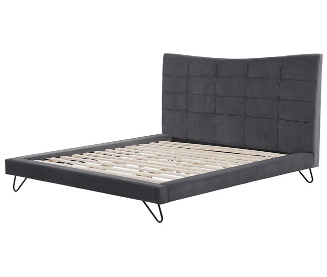 Beliani Cama com estrado Poliéster LANNION 203x223 Bege