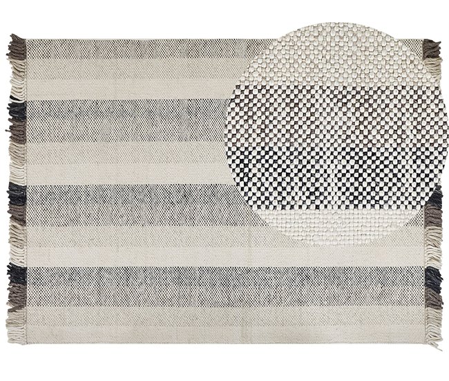Beliani Pelos curtos EMIRLER 160x230 Branco/ Bege