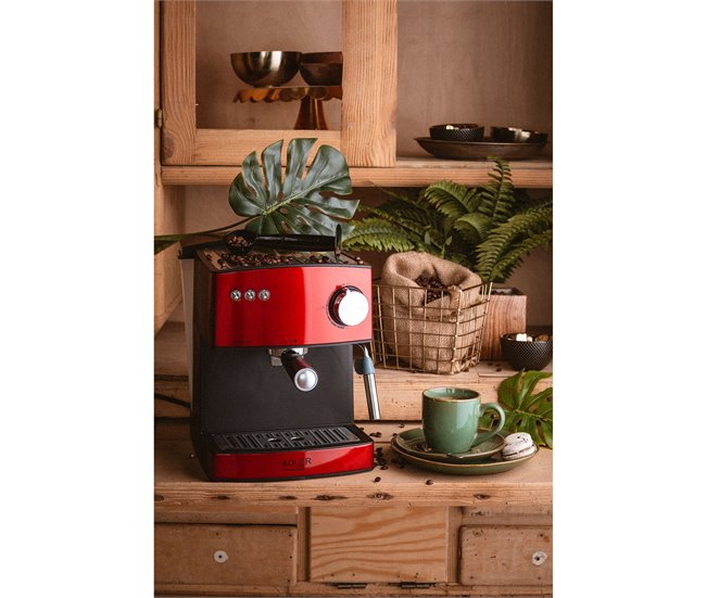 Máquina de Café Expresso Adler AD 4404R Vermelho