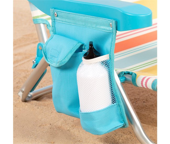 Aktive Cadeira de praia dobrável, alumínio, 5 posições e bolso Multicor