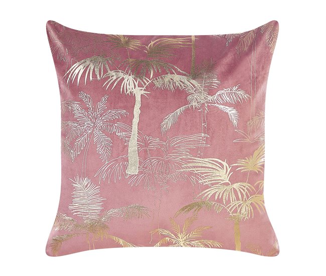 Beliani Almofada decorativa CARANDAY Rosa
