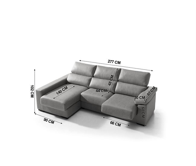 Chaise longue BEA Cinza Claro