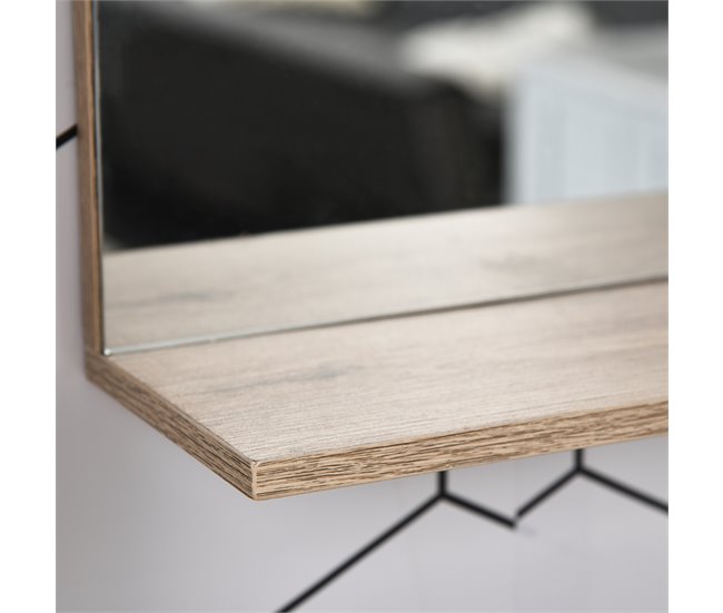 Armário de banheiro com espelho MDF, melamina de madeira HOMCOM 57 Castanho