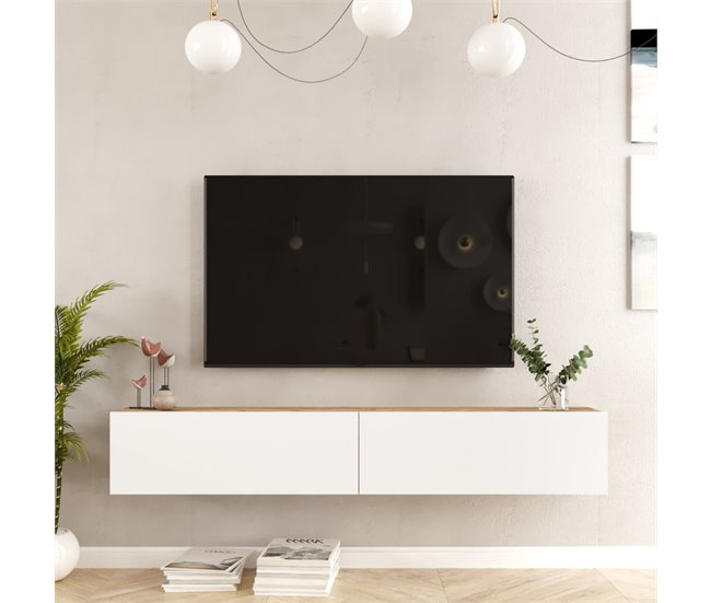 Suporte para TV de parede Lapinlahti aglomerado [en.casa] 180 Branco