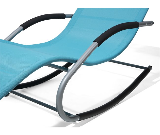 Beliani Cadeira lounge/relax CARANO Azul