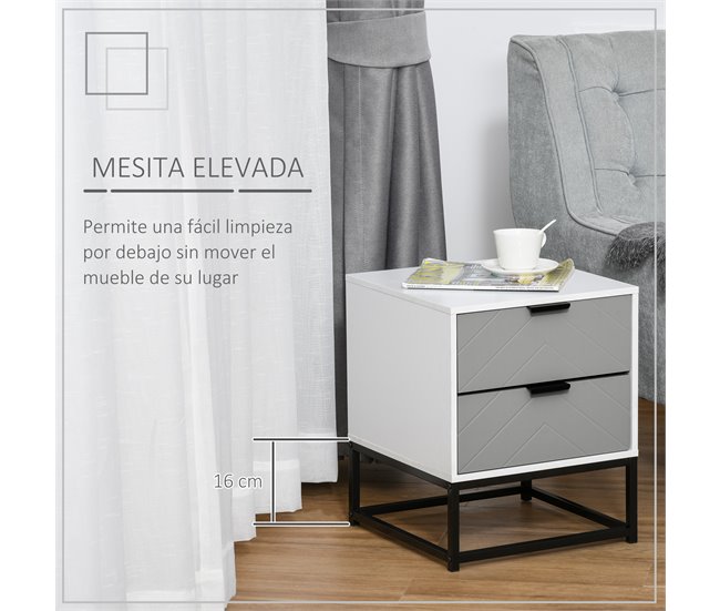 Armário de cabeceira Placa de partícula, Placa de MDF, Aço HOMCOM 39 Multicor