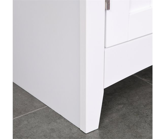 Armário de cozinha MDF, vidro temperado HOMCOM, casa - cozinha 68 Branco